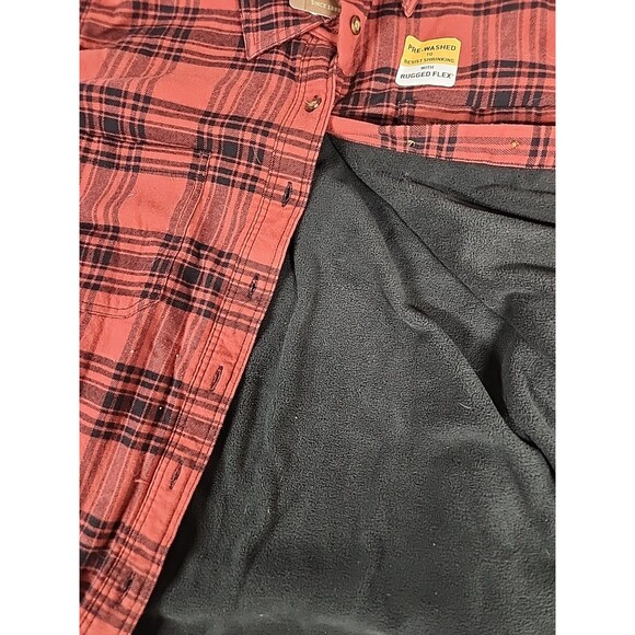 Carhartt Women's Shirt Jacket Red Plaid Fleece Lined Shacket Long Sleeve Sz 1X - Picture 13 of 13